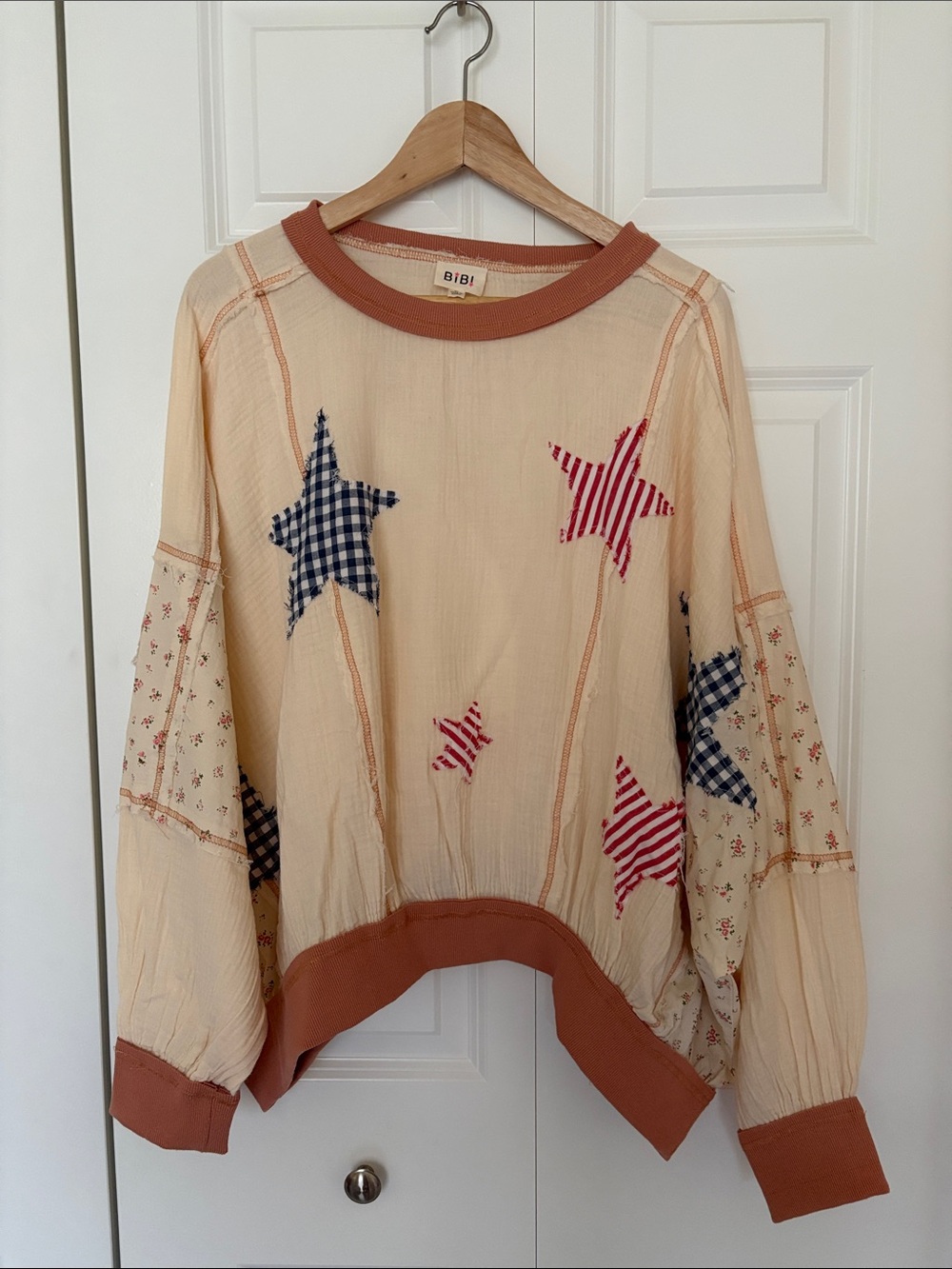 BiBi Ribbed Top in Dusty Rose with Pink Star Logo